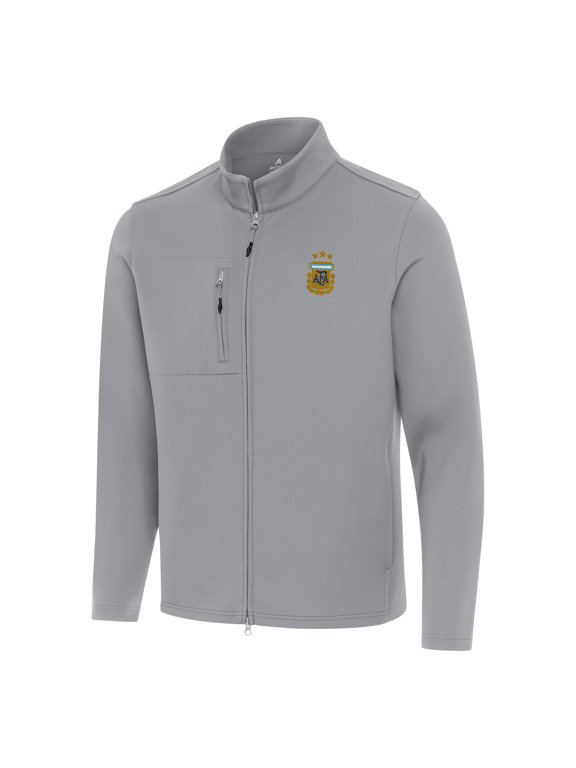 Men's Antigua Gray Argentina National Team Objection Full-Zip Jacket