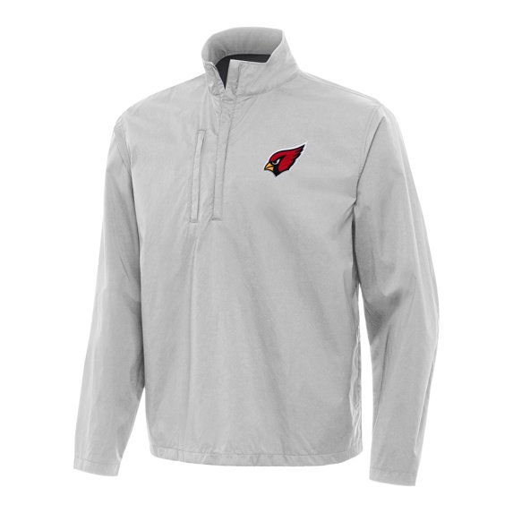 Men's Antigua Gray Arizona Cardinals Brisk Quarter-Zip Pullover Jacket