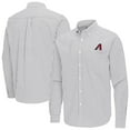 thumbnail image 1 of Men's Antigua Gray Arizona Diamondbacks Ellis Woven Tri-Blend Button-Down Shirt, 1 of 3