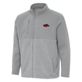 thumbnail image 1 of Men's Antigua Gray Arkansas Razorbacks Daily Fused Full-Zip Jacket, 1 of 1