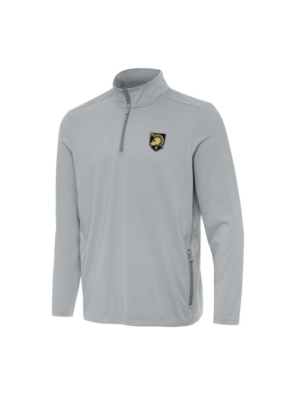 Men's Antigua Gray Army Black Knights Perilous Quarter-Zip Sweatshirt