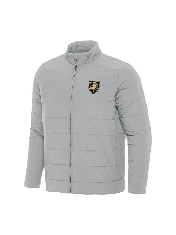 Men's Antigua Gray Army Black Knights Swelter Full-Zip Puffer Jacket