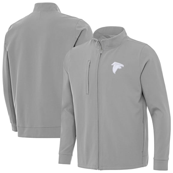 Men's Antigua Gray Atlanta Falcons Regard Full-Zip Jacket