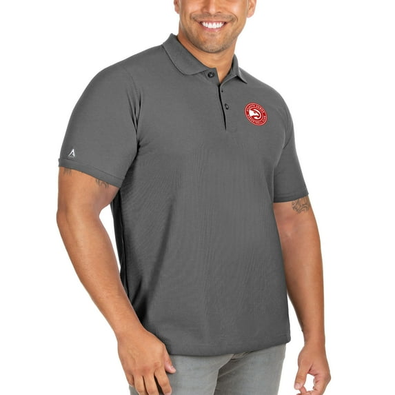 Men's Antigua Gray Atlanta Hawks Big & Tall Legacy Pique Polo