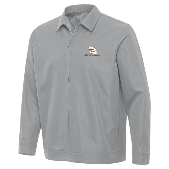 Men's Antigua Gray Austin Dillon Pivot Full-Zip Jacket