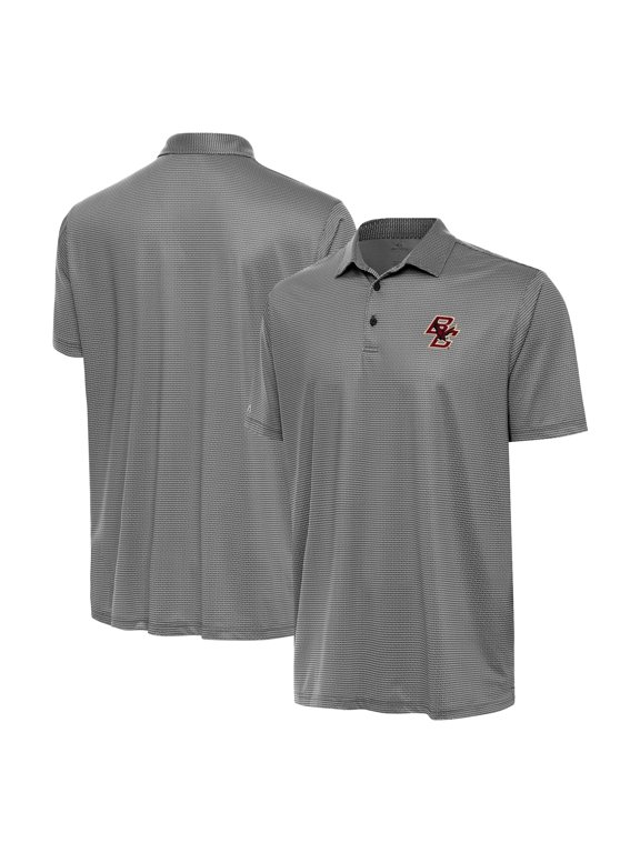 Men's Antigua Gray/Black Boston College Eagles Rings Polo