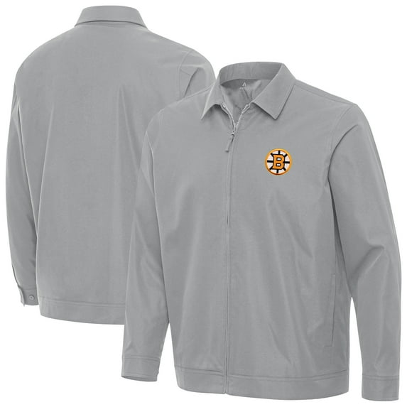 Men's Antigua Gray Boston Bruins Pivot Full-Zip Jacket