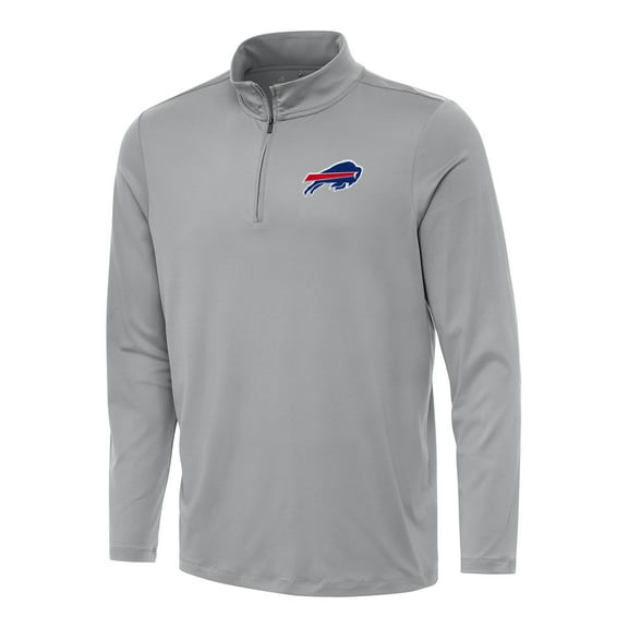 Men's Antigua Gray Buffalo Bills Reprocess Quarter-Zip Top
