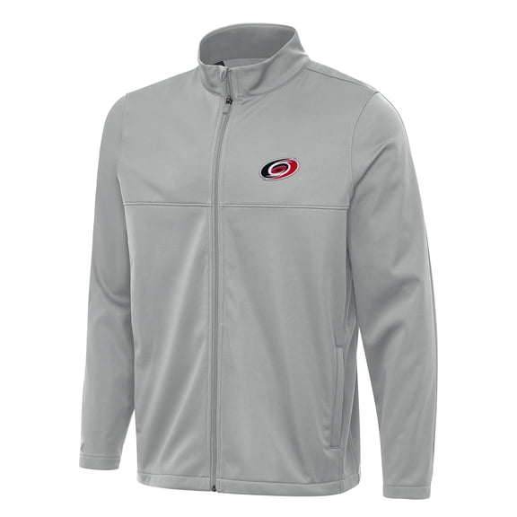 Men's Antigua Gray Carolina Hurricanes Links 2 Full-Zip Golf Jacket