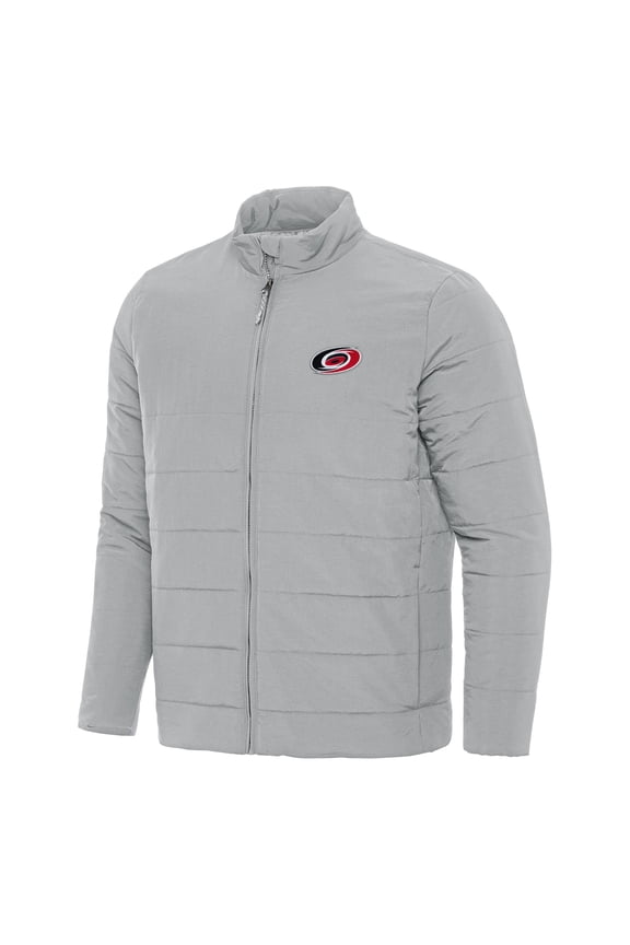 Men's Antigua Gray Carolina Hurricanes Swelter Full-Zip Puffer Jacket