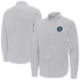 thumbnail image 1 of Men's Antigua Gray Charlotte FC Porter Woven Tri-Blend Long Sleeve Button-Down Shirt, 1 of 3