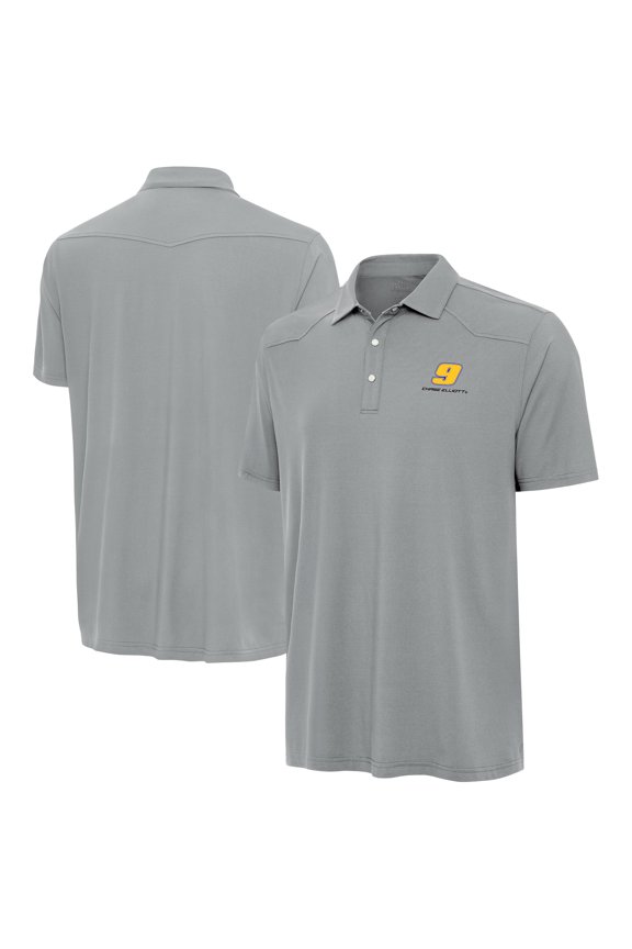 Men's Antigua Gray Chase Elliott Western Polo