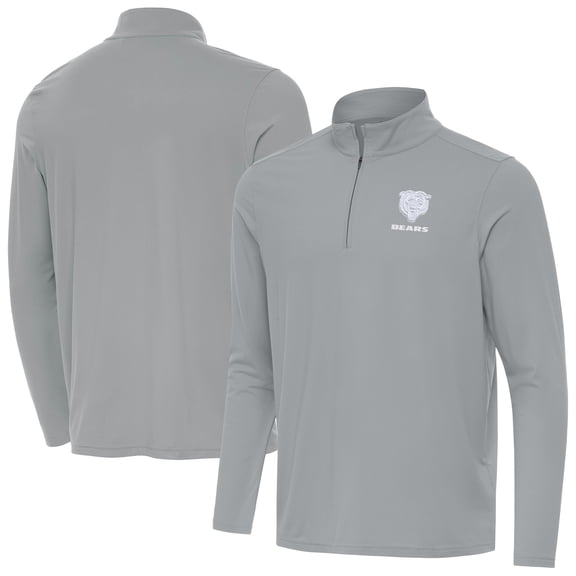 Men's Antigua Gray Chicago Bears Intent Quarter-Zip Jacket