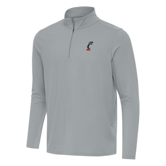 Men's Antigua Gray Cincinnati Bearcats Intent Quarter-Zip Top