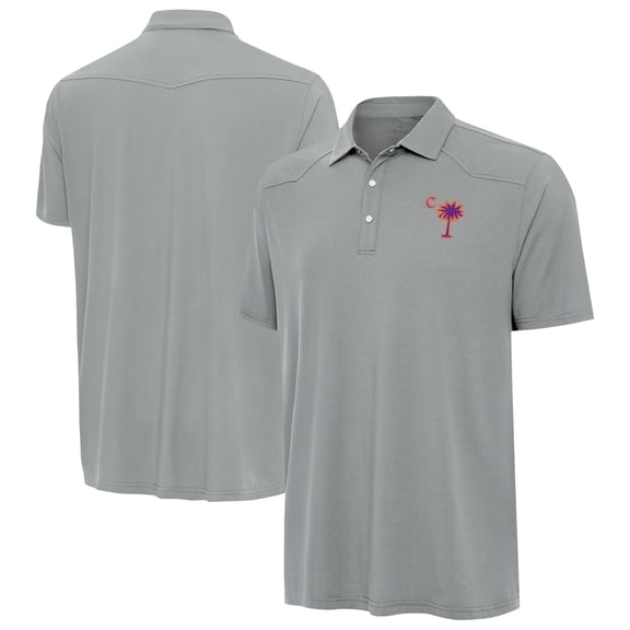 Men's Antigua  Gray Clemson Tigers Palmetto Series Western Polo