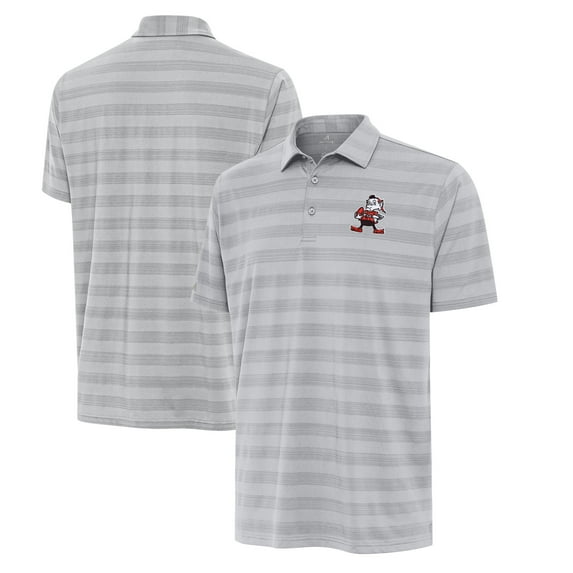 Men's Antigua Gray Cleveland Browns Big & Tall Tunnel Polo