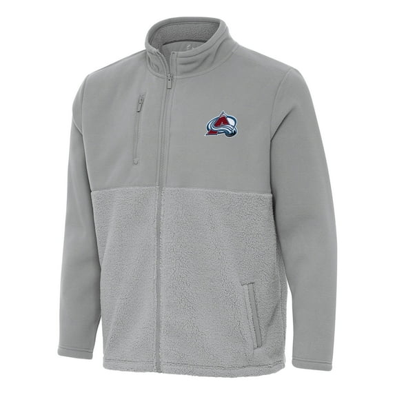 Men's Antigua Gray Colorado Avalanche Daily Fused Full-Zip Jacket