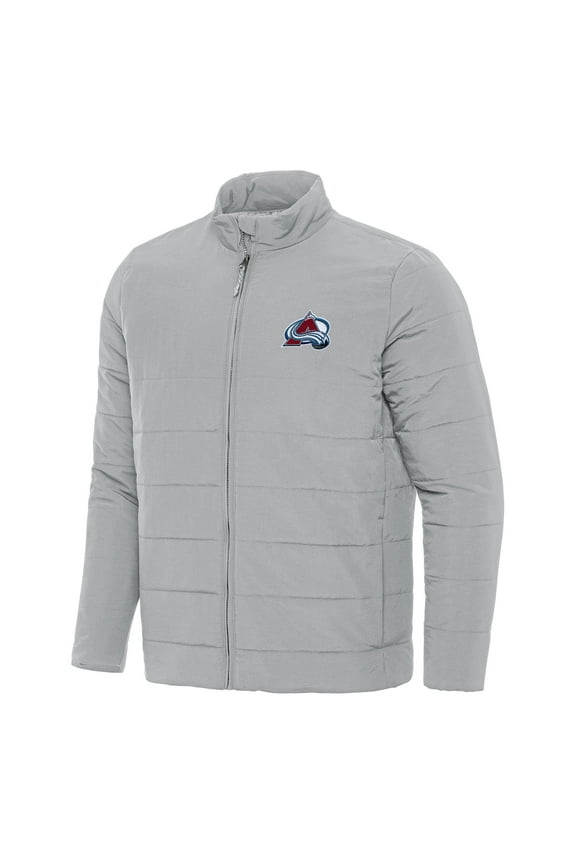 Men's Antigua Gray Colorado Avalanche Swelter Full-Zip Puffer Jacket