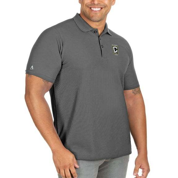 Men's Antigua Gray Columbus Crew Big & Tall Legacy Polo