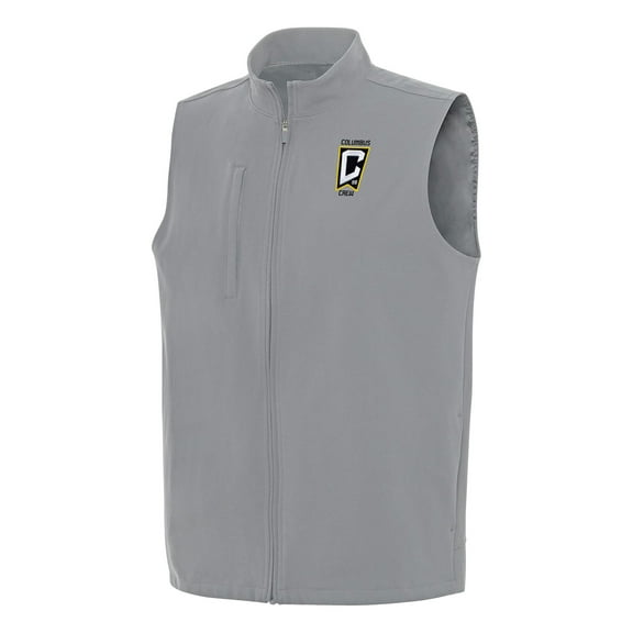 Men's Antigua Gray Columbus Crew Regard Full-Zip Vest