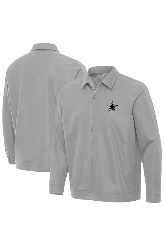 Men's Antigua Gray Dallas Cowboys Pivot Full-Zip Jacket