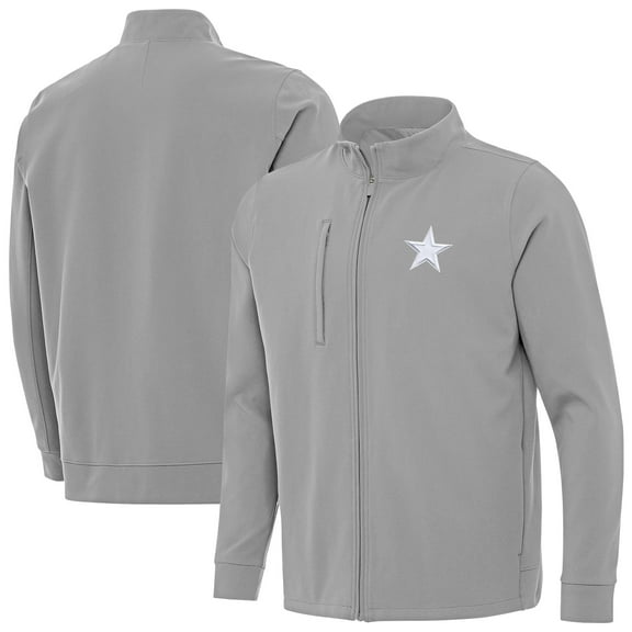 Men's Antigua Gray Dallas Cowboys Regard Full-Zip Jacket