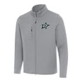 thumbnail image 1 of Men's Antigua Gray Dallas Stars Objection Double-Peached Full-Zip Jacket, 1 of 1