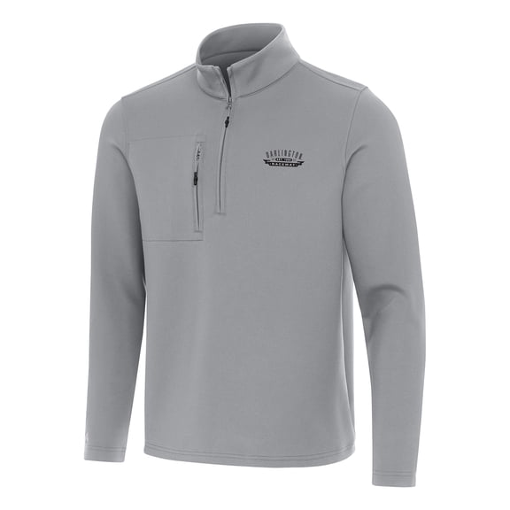 Men's Antigua Gray Darlington Raceway Insider Quarter-Zip Pullover Top