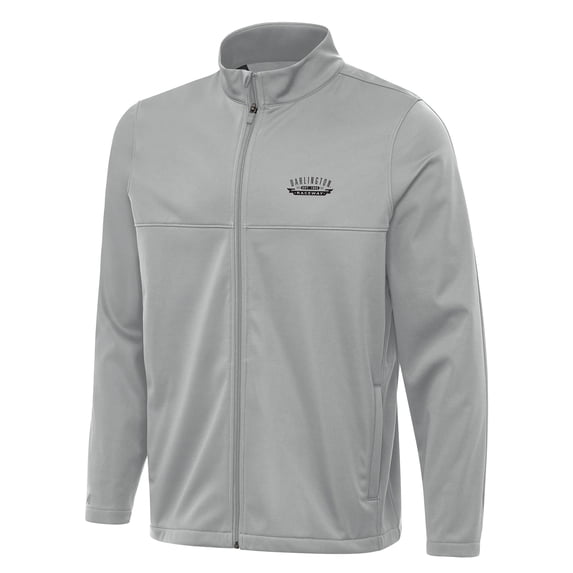 Men's-Antigua Gray Darlington Raceway Links 2 Full-Zip Golf Jacket