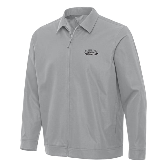 Men's-Antigua  Gray Darlington Raceway Pivot Full-Zip Jacket
