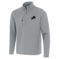 Men's Antigua Gray Detroit Lions Insider Quarter-Zip Jacket