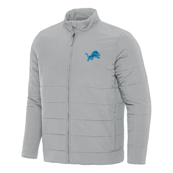 Men's Antigua  Gray Detroit Lions Swelter Full-Zip Jacket