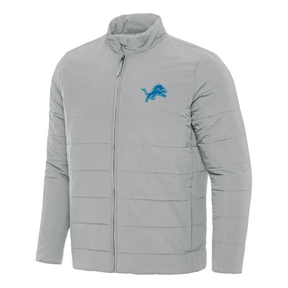 Men's Antigua Gray Detroit Lions Swelter Full-Zip Jacket