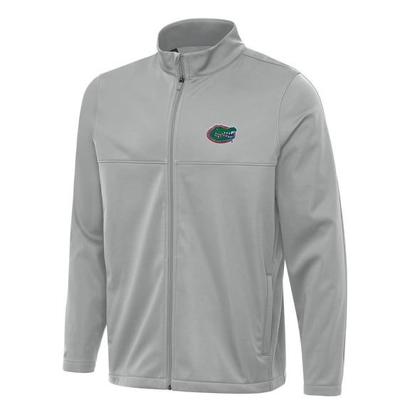 Men's Antigua Gray Florida Gators Links 2 Full-Zip Golf Jacket