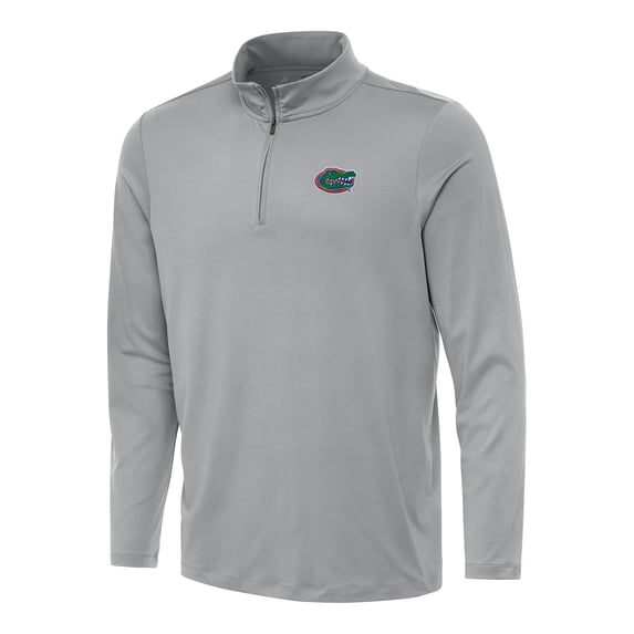 Men's Antigua Gray Florida Gators Reprocess Quarter-Zip Top