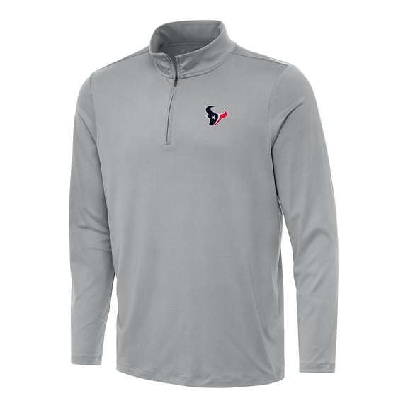 Men's Antigua Gray Houston Texans Reprocess Quarter-Zip Top