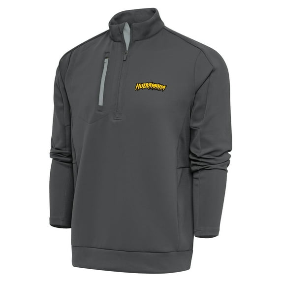 Men's Antigua Gray Hulk Hogan Generation Quarter-Zip Pullover Top
