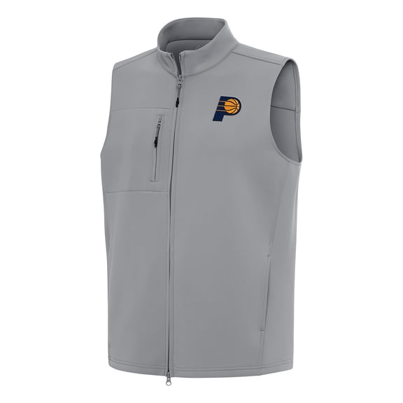 Men's Antigua Gray Indiana Pacers Demand Full-Zip Vest