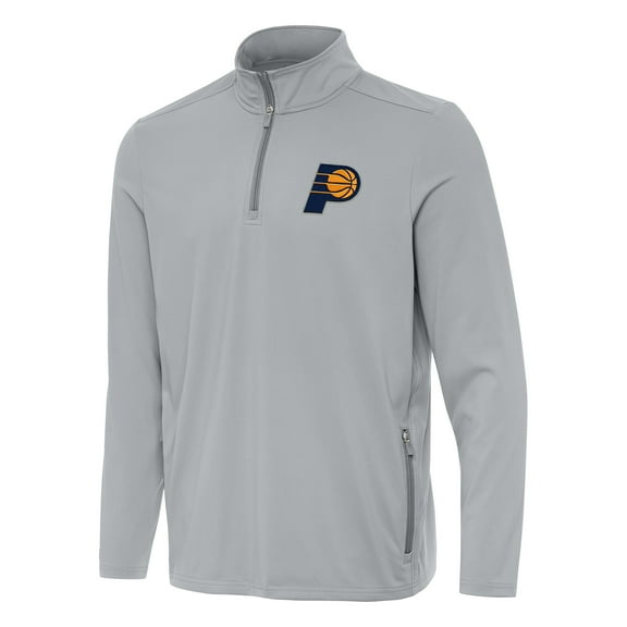 Men's Antigua  Gray Indiana Pacers Perilous Quarter-Zip Sweatshirt