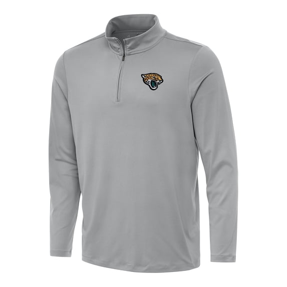 Men's Antigua Gray Jacksonville Jaguars Reprocess Quarter-Zip Top