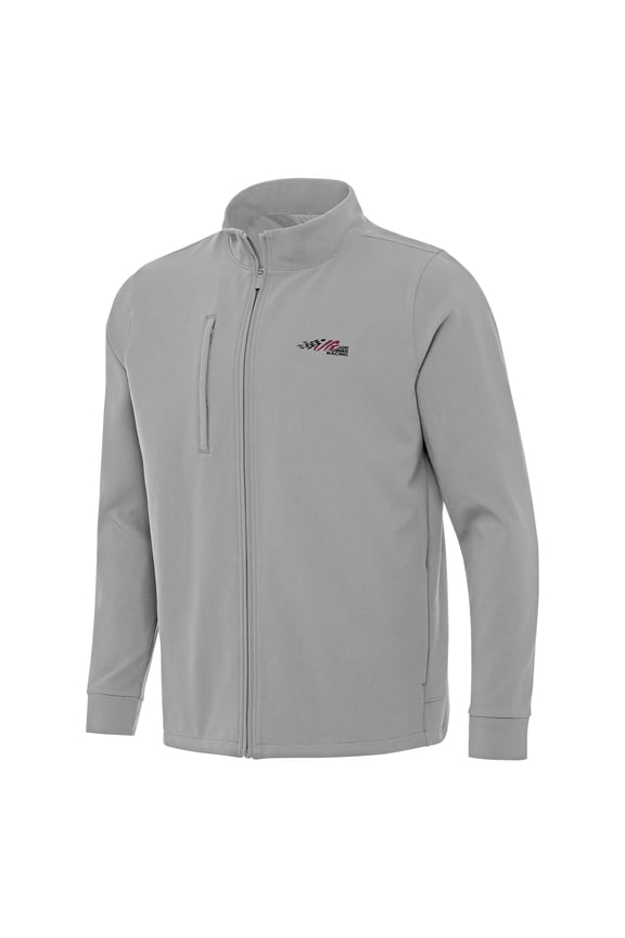 Men's-Antigua Gray Joe Gibbs Racing Regard Full-Zip Jacket