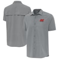 thumbnail image 1 of Men's-Antigua  Gray Joey Logano Activate Woven Short Sleeve Button-Up Shirt, 1 of 3