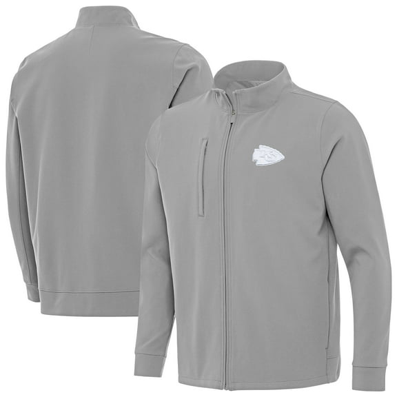 Men's Antigua  Gray Kansas City Chiefs Regard Full-Zip Jacket