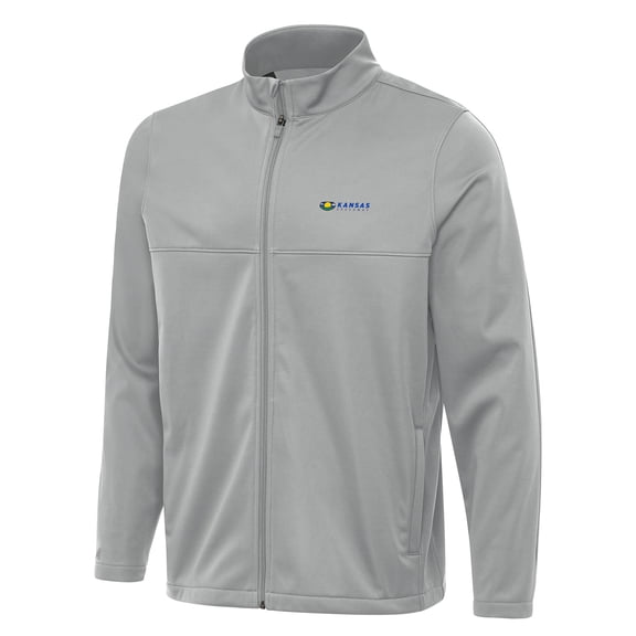 Men's-Antigua Gray Kansas Speedway Links 2 Full-Zip Golf Jacket