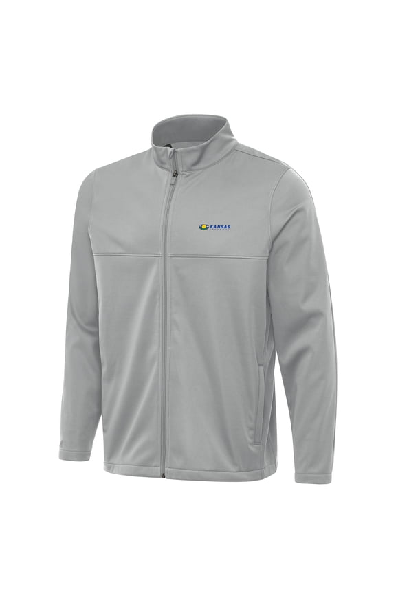 Men's-Antigua Gray Kansas Speedway Links 2 Full-Zip Golf Jacket