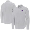 thumbnail image 1 of Men's Antigua Gray Kansas State Wildcats Porter Woven Tri-Blend Long Sleeve Button-Down Shirt, 1 of 3