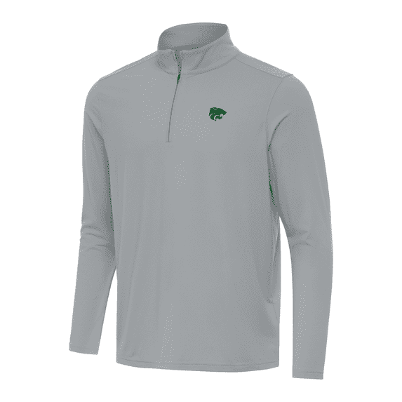 Men's Antigua Gray Kansas State Wildcats St. Patrick's Day Intent Quarter-Zip Pullover