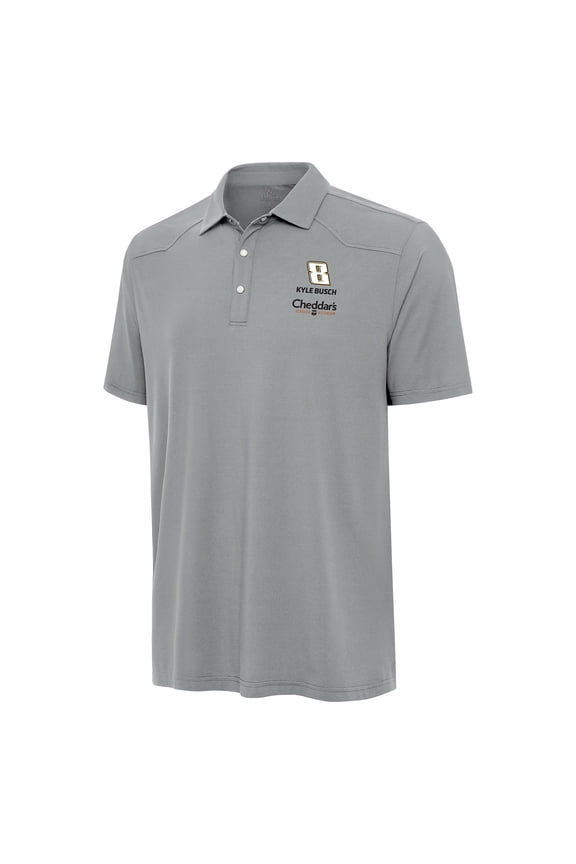 Men's Antigua Gray Kyle Busch Western Polo
