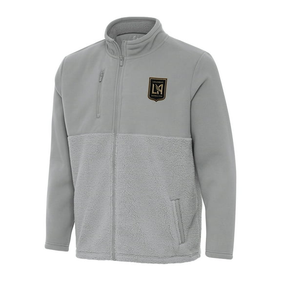 Men's Antigua Gray LAFC Daily Fused Full-Zip Jacket