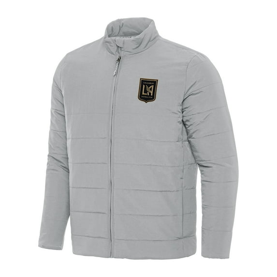 Men's Antigua Gray LAFC Swelter Full-Zip Puffer Jacket